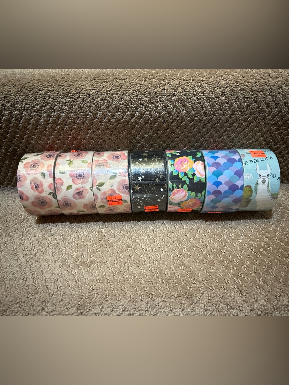 NWT 7 Retired Duck Tape Lot No prob Llama  Stars Flowers Mermaid Rare Design LOT